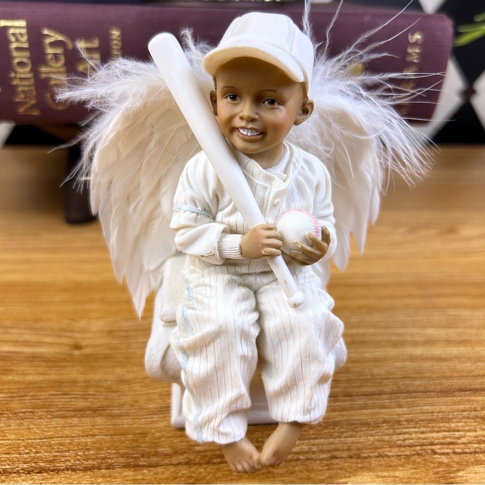 Sweet Child Angel Baseball Figurine Sculpture Whimsical Décor Collectible Rare - Picture 14 of 17